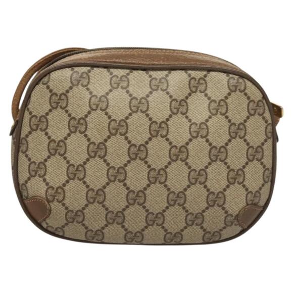 GUCCI GG Supreme Web Sherry Line Bag Pvc Beige Gold 89 02 066 - Picture 3 of 16